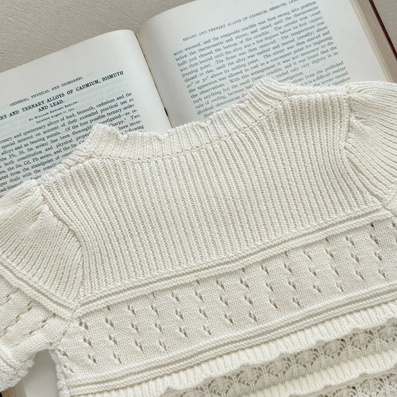 2025 New Autumn 0-3Yrs Clothing Infant Baby Girls Knitting Cardigan Long Sleeved Solid Color Newborn Baby Girls Sweater Coat