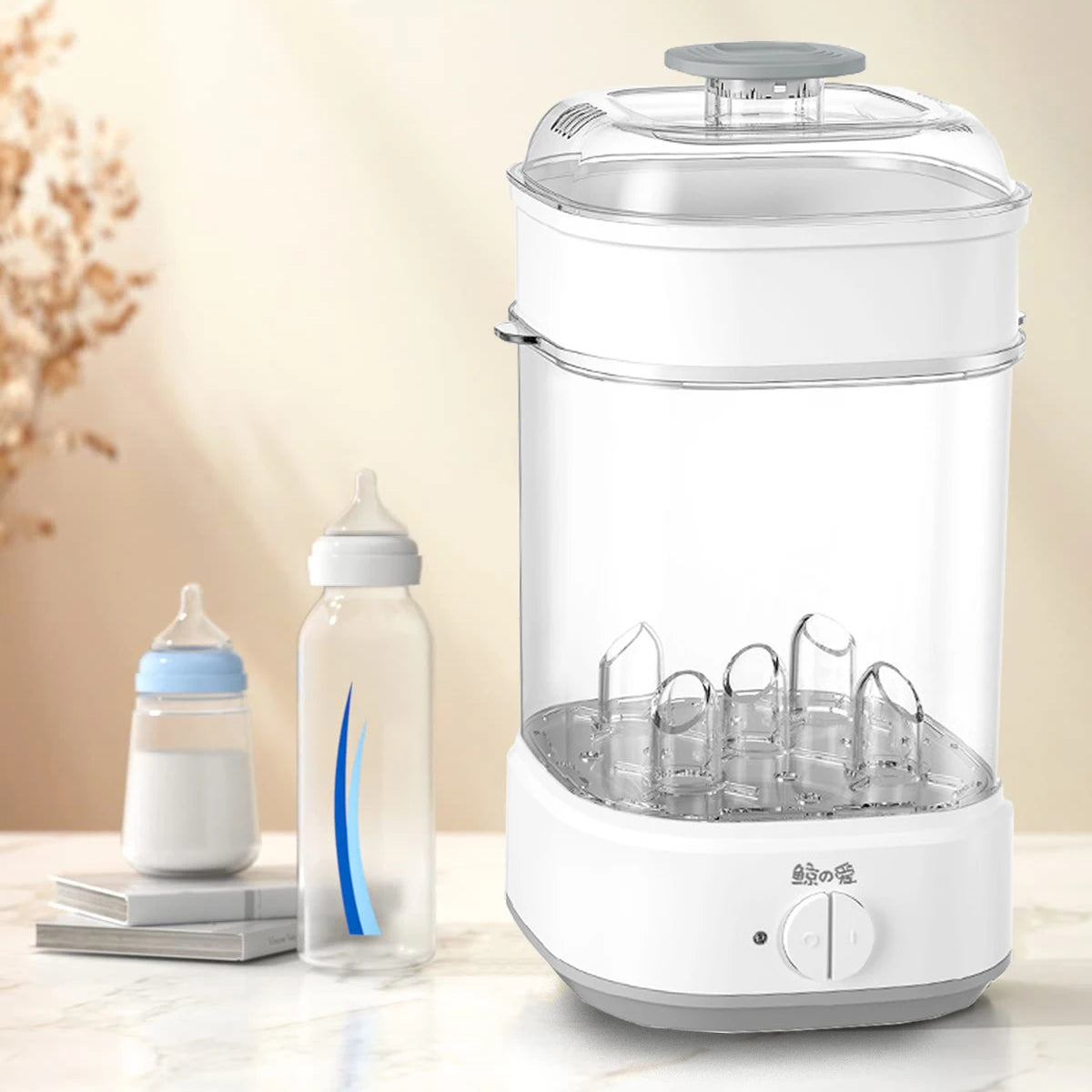 Baby Bottle Sterilizer Easy One Button Control Electric Bottle Sterilizers for Baby Bottles Pacifiers Breast Pump Parts BPA-Free