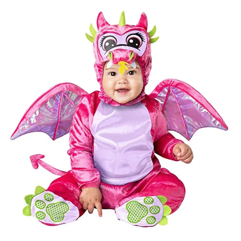 6M-24M Christmas Xmas Holiday Halloween Costume Infant Baby Girls Lion Dinosaur Rompers Elk Toddlers Clothes