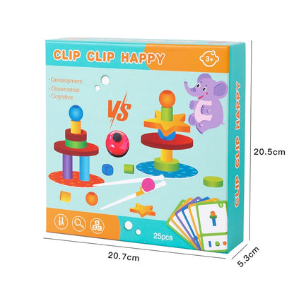 Wooden Stacking Blocks Shape Sorting Stacking Toy Montessori Game Wooden Board Game Chopsticks Balance Challenge Educational Toy