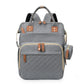 35L Mom Backpack – Folding Cot, Waterproof, USB Charging & Stroller Strap