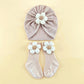 Soft Newborn Baby Hat and Anti-Slip Socks Set
