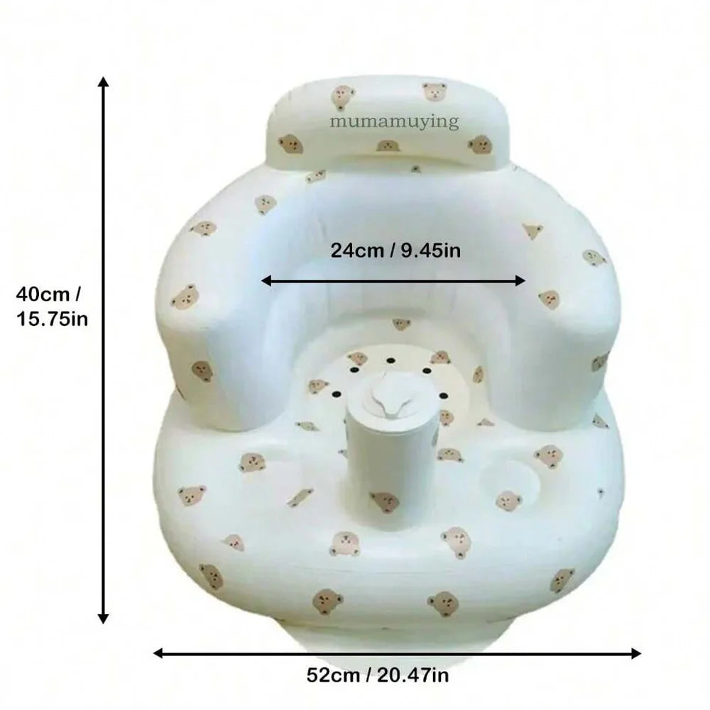 Inflatable Baby Bathtub & Chair – Portable Toddler Seat with Back Support