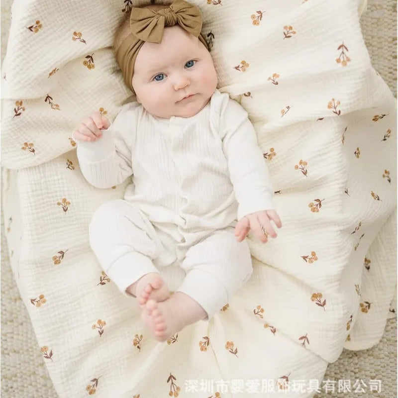 3pcs/set 6-Layer Muslin Swaddle Blanket for Baby Soft Cotton Gauze Receiving Blankets for Newborn Soft Wrap Set Toddler Boy Girl