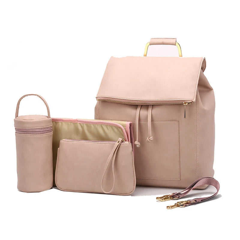 Infant & Baby PU Leather Diaper Bag – Nursing & Travel Friendly