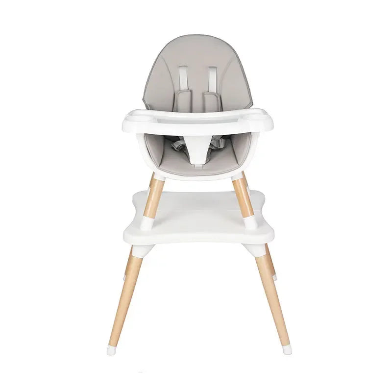5-in-1 Baby feeding Chair for  to Toddler 4-Position Adjustable Wooden Eating Highchair with Seat Cushion Kids Chair