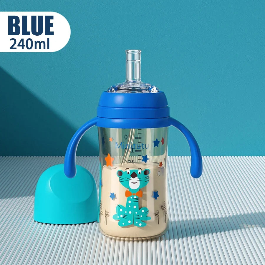 Newborn Feeding Kit (240ml) – Baby Bottle, Sippy Cup & Pacifier, Safe PP+Silicone