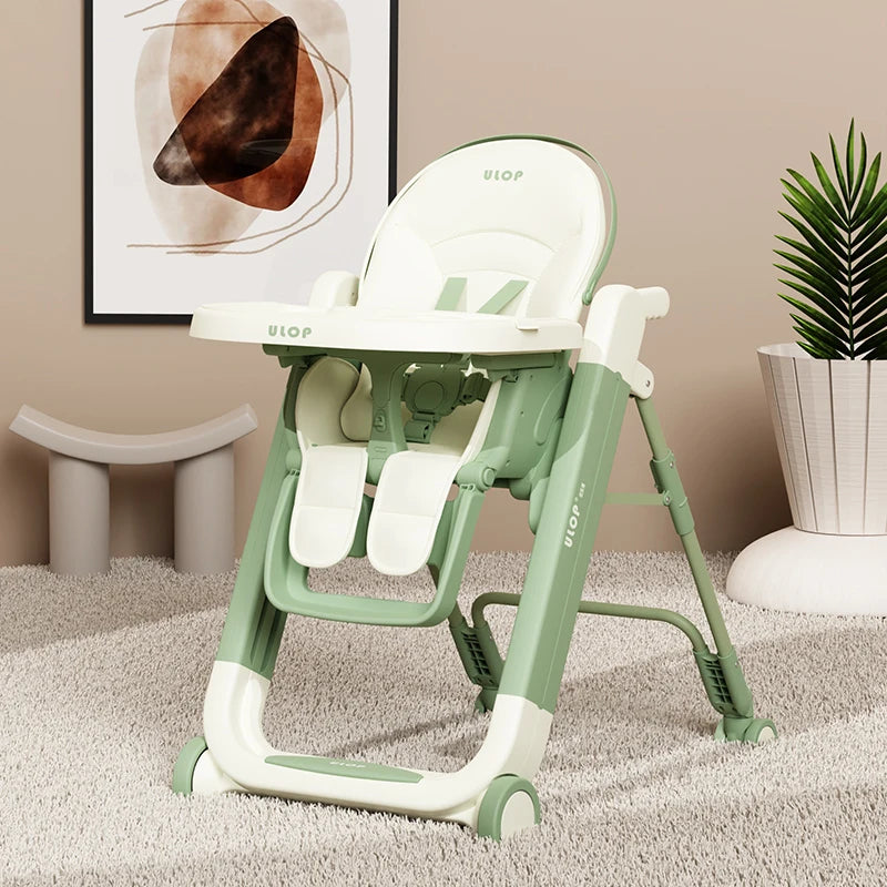 High-end Multifunctional Folding Baby Highchair Stable and Safe with Adjustable Height Household Infant Dining Chair