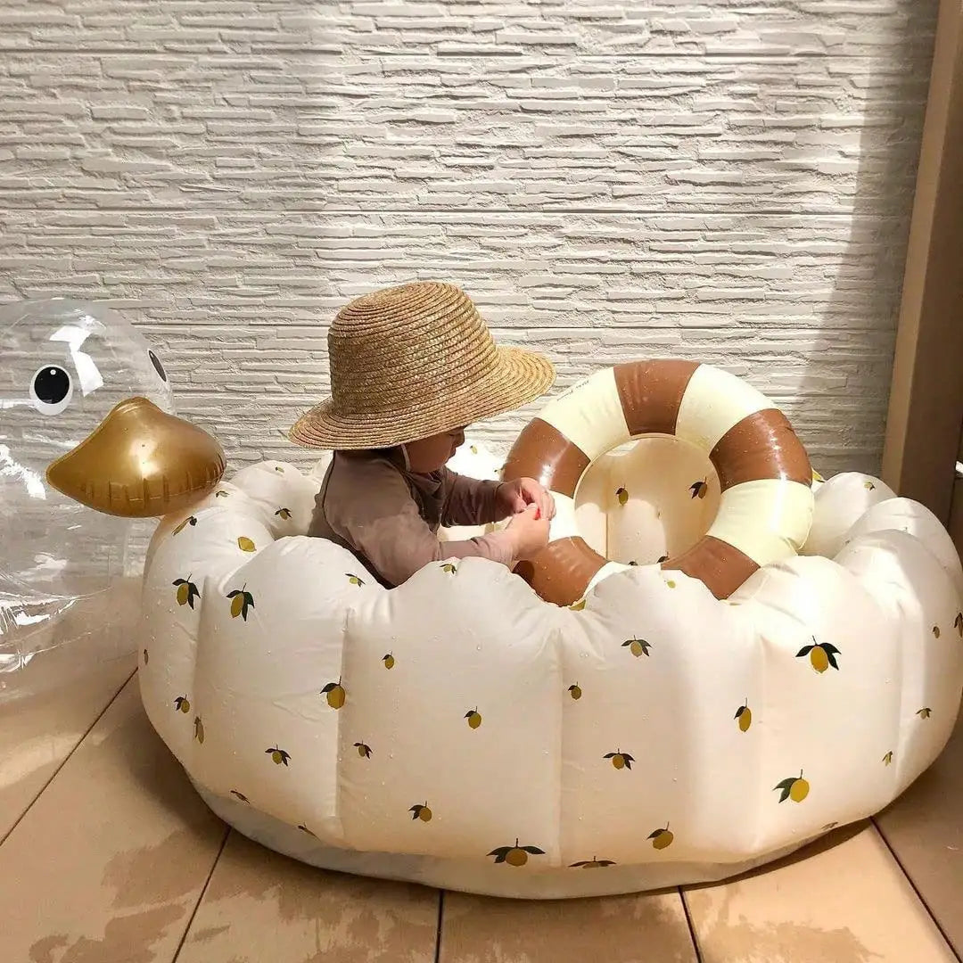 1PCS Inflatable Baby Bathtub / Baby Inflatable Chair, Toddler Bathing Tub with Air Pump Back Support Portable Seat
