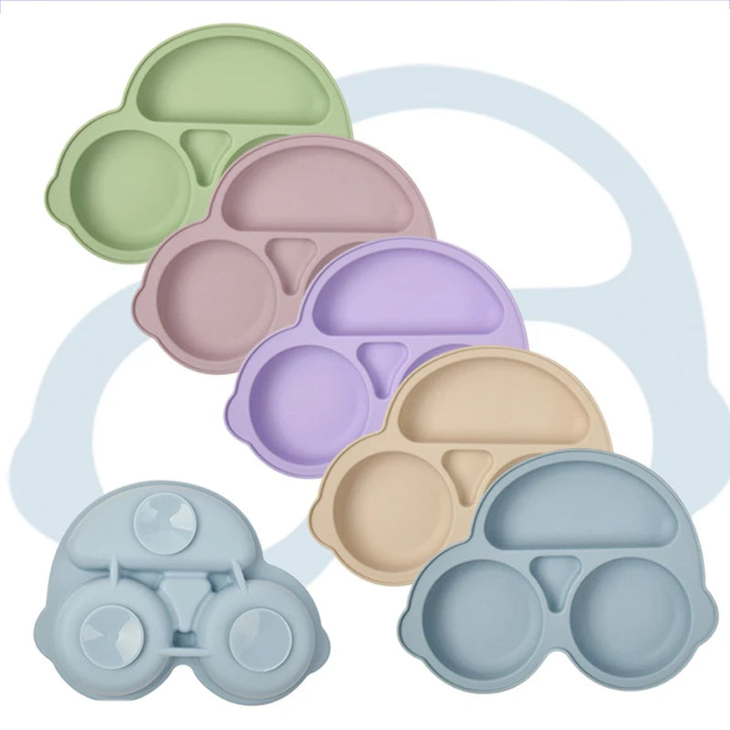 Baby Silicone Suction Plate – Cartoon Smile Face Bowl