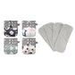 Washable Baby Diapers Set – 4 Cloth Nappies with Inserts, 3–15kg