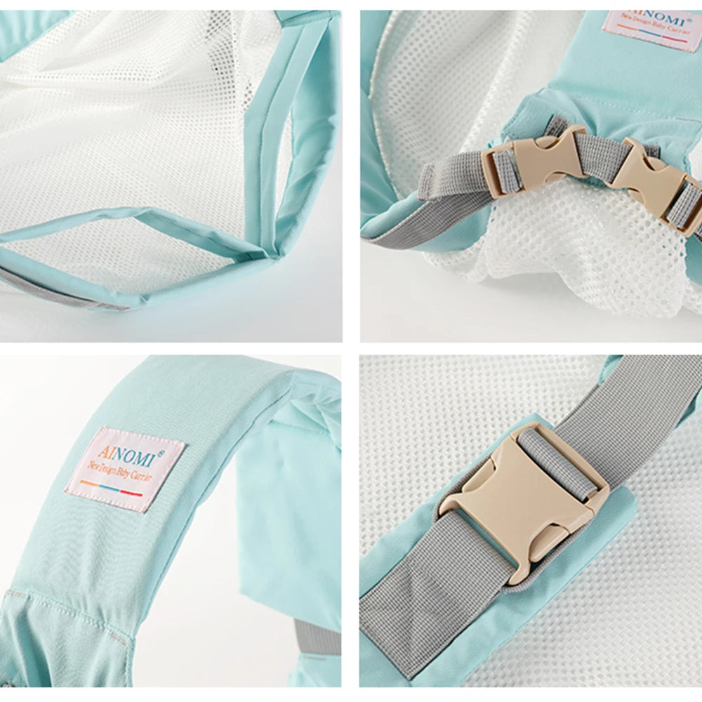 Adjustable 3D Mesh Baby Carrier Comfortable Breathable Infant Back Strap with Durable Straps for Parent's Ease of Use