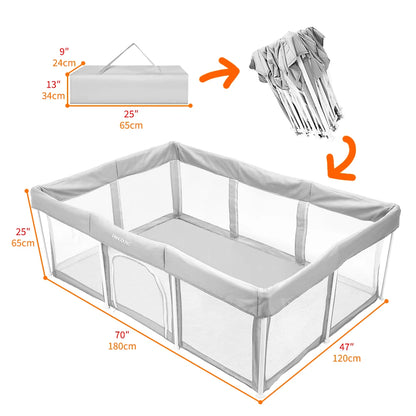 PANGDUBE Foldable Baby Playpen – Indoor & Outdoor Activity Fence