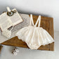 Autumn new baby clothing, 0-5 year old female baby, fashionable and versatile suspender lace skirt and pants three piece set