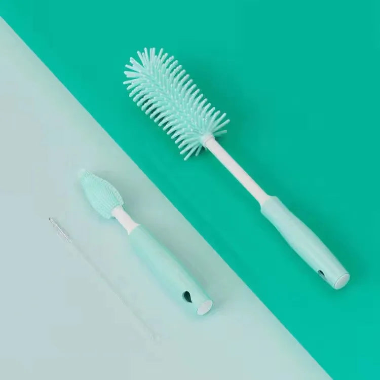 Silicone Bottle Cleaning Brush Baby Pacifier Straw Scrubber Small Brush 360 Degree Glass Cup Washing Kitchen Cleaning Tool Set