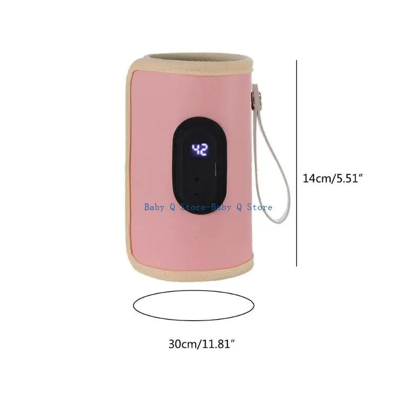 X5XE Baby Nursing Bottle Sleeve with Digital Display, Portable Milk Bottle Warmer Multifunction Constant Temperature Cover
