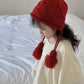 New Year Baby Hat Red Knitted Winter Infant Cap