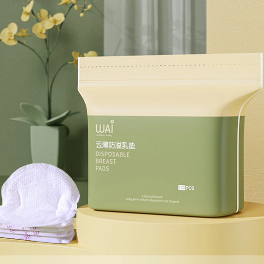100PCS Breastfeeding Disposable Breast Nursing Pads Breathable Slim Super Absorbency Cotton Breast Pad Nurs