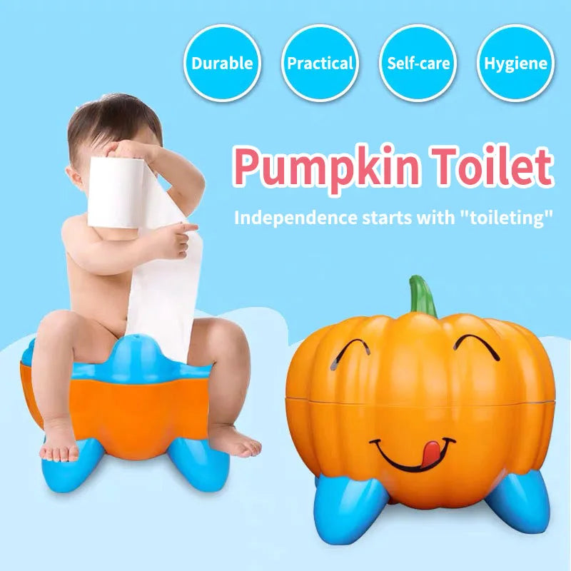 Pumpkin-Shaped Baby Potty – Portable Cartoon Toilet Trainer for Kids