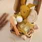 Newborn Bath Gift Set – Cotton Blanket, Milestone Cards & Rattle