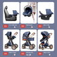 Poussette de luxe 3 en 1, poussette tout-terrain haute, bébé assis ou allongé