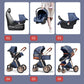 Luxury Baby Stroller 3 in 1 High Landscape Baby Cart Can Sit Can Lie Portable Pushchair Baby Cradel Infant Carrier