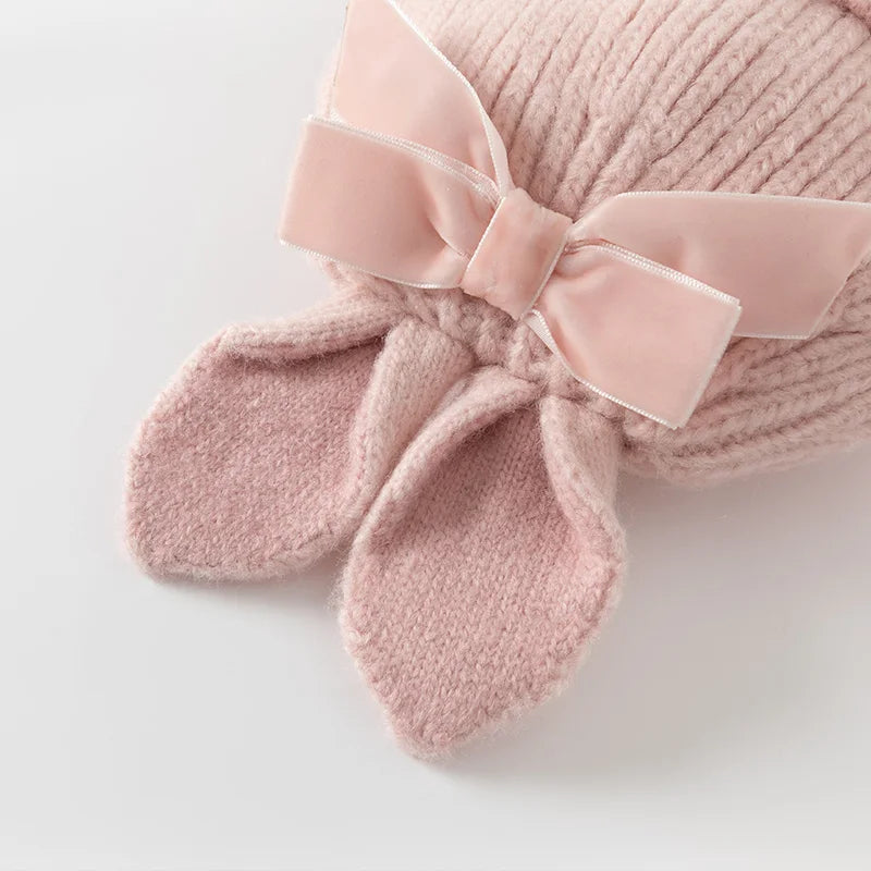 Cute Windproof Knit Baby Hat for Girls and Boys