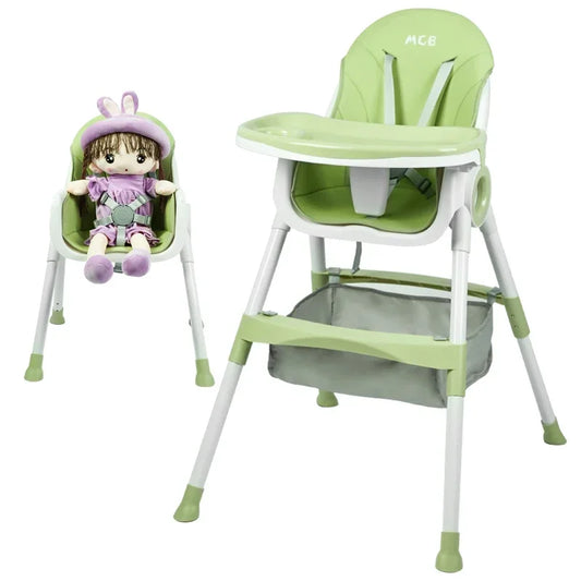 Factory Multi-functional Adjustable Foldable Baby High Chair For Feeding Chair With Big Bag And Safety Belt