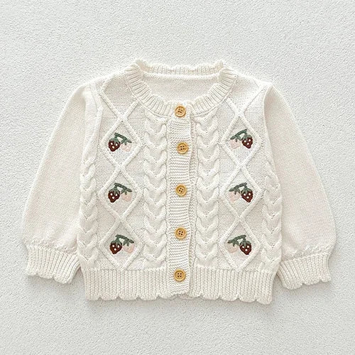 2024 New Autumn Infant Baby Girls Knitted Clothing Set Long Sleeved Knitted Cardigan+Jumpsuit Children Knitted Clothes Suit