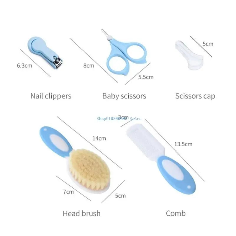 K9FF 5Pcs/set Newborn Baby Care Essential Tools Multifunctional Nails Trimmer Comb