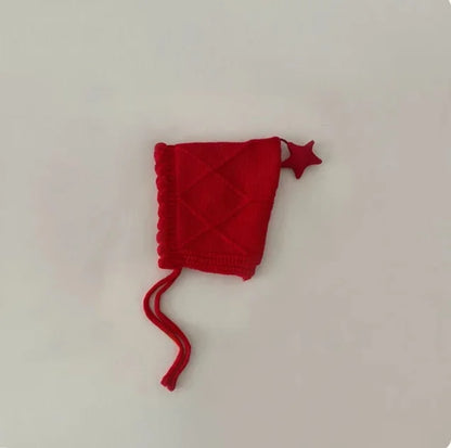 New Year Baby Hat Red Knitted Winter Infant Cap