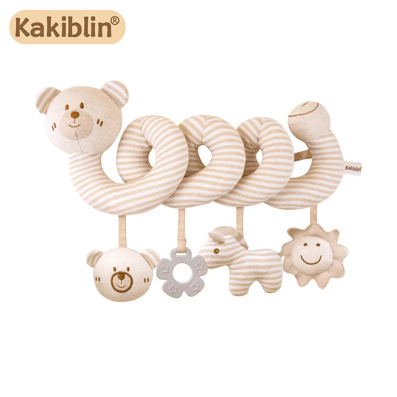 Car Seat Infant Baby Spiral Activity Hanging Toys Stroller Bar Crib Bassinet Mobile with Mirror BB Squeaker and Rattles Gift New