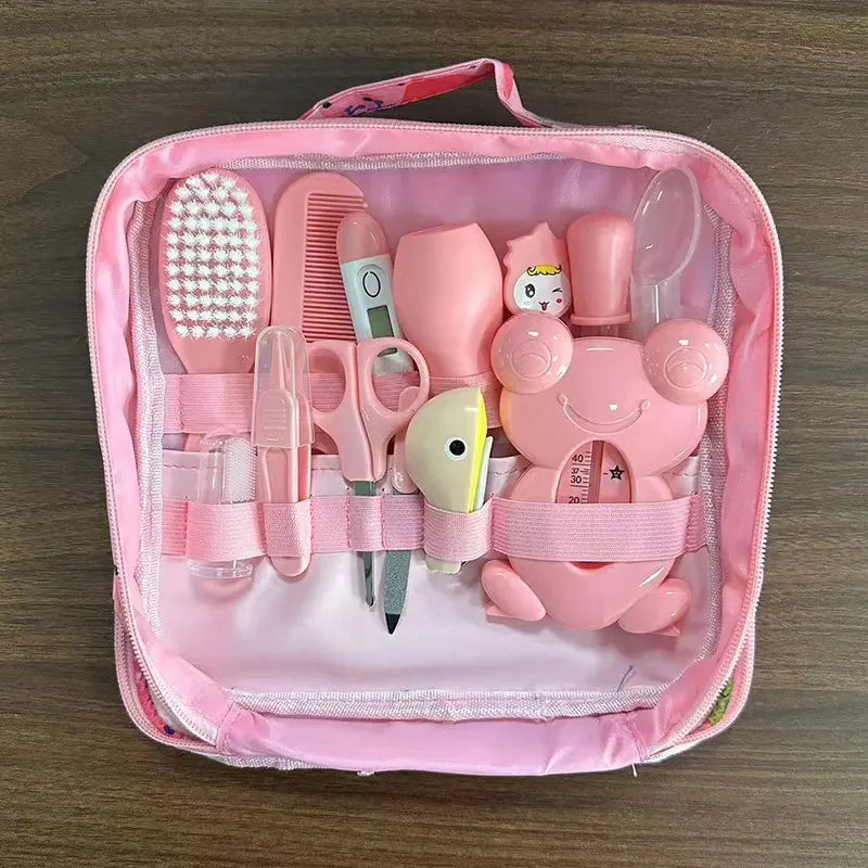 Baby Care Package Baby Shampoo Brush Bath Water Temperature Gauge Nail Clippers Thermometer 13 Piece Gift Set Nursing Set