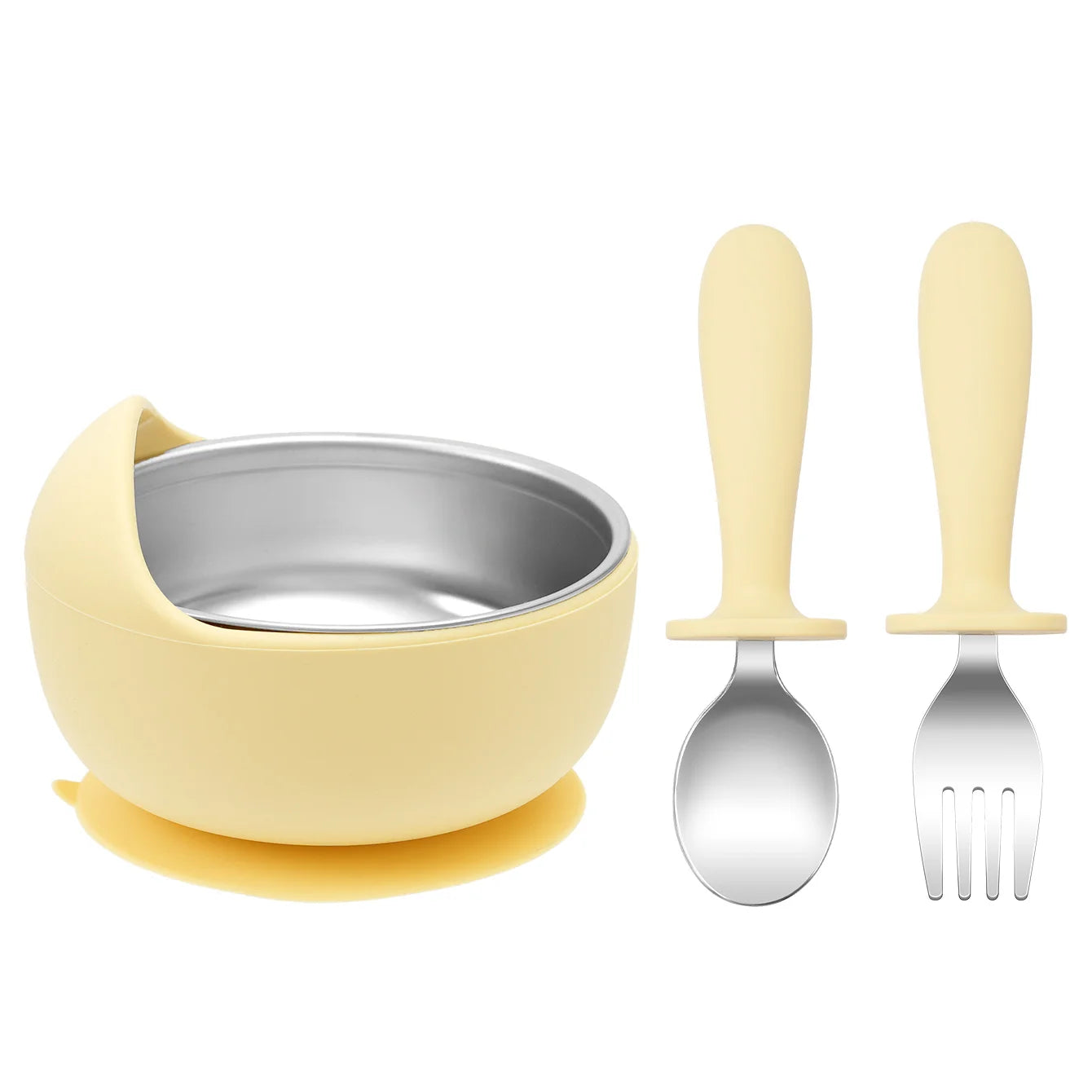 Toddler Feeding Set – 3PCS Bowl, Spoon & Fork for Weaning