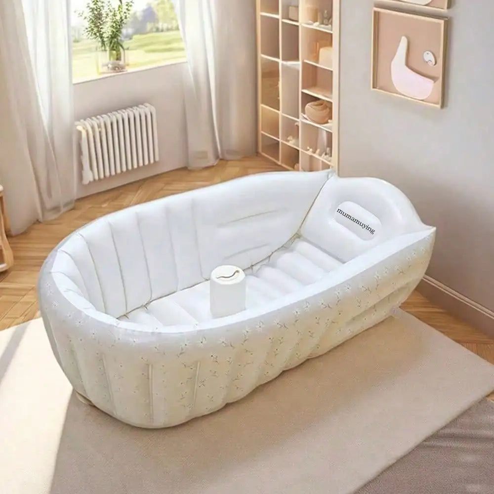 1PCS Inflatable Baby Bathtub / Baby Inflatable Chair, Toddler Bathing Tub with Air Pump Back Support Portable Seat