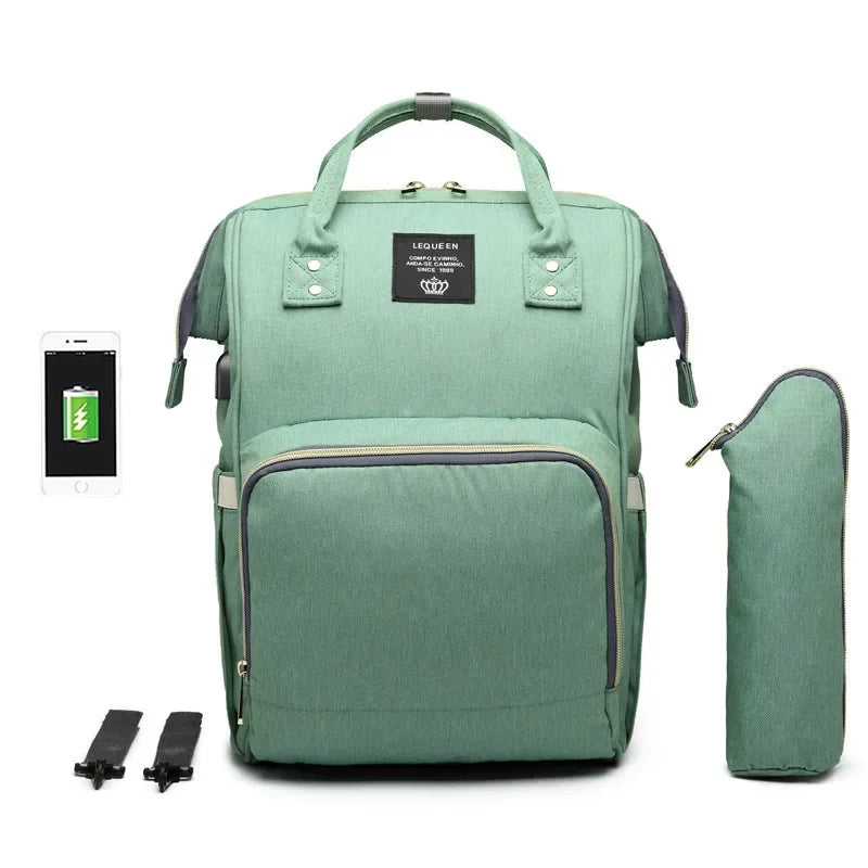 Mummy Diaper Backpack – Large Capacity, USB, Waterproof