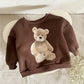 Autumn Winter Baby Clothes Cute Bear Print Casual Wear Top Sweater Thick Girls Boys Pullover Tops Soft Comfortable