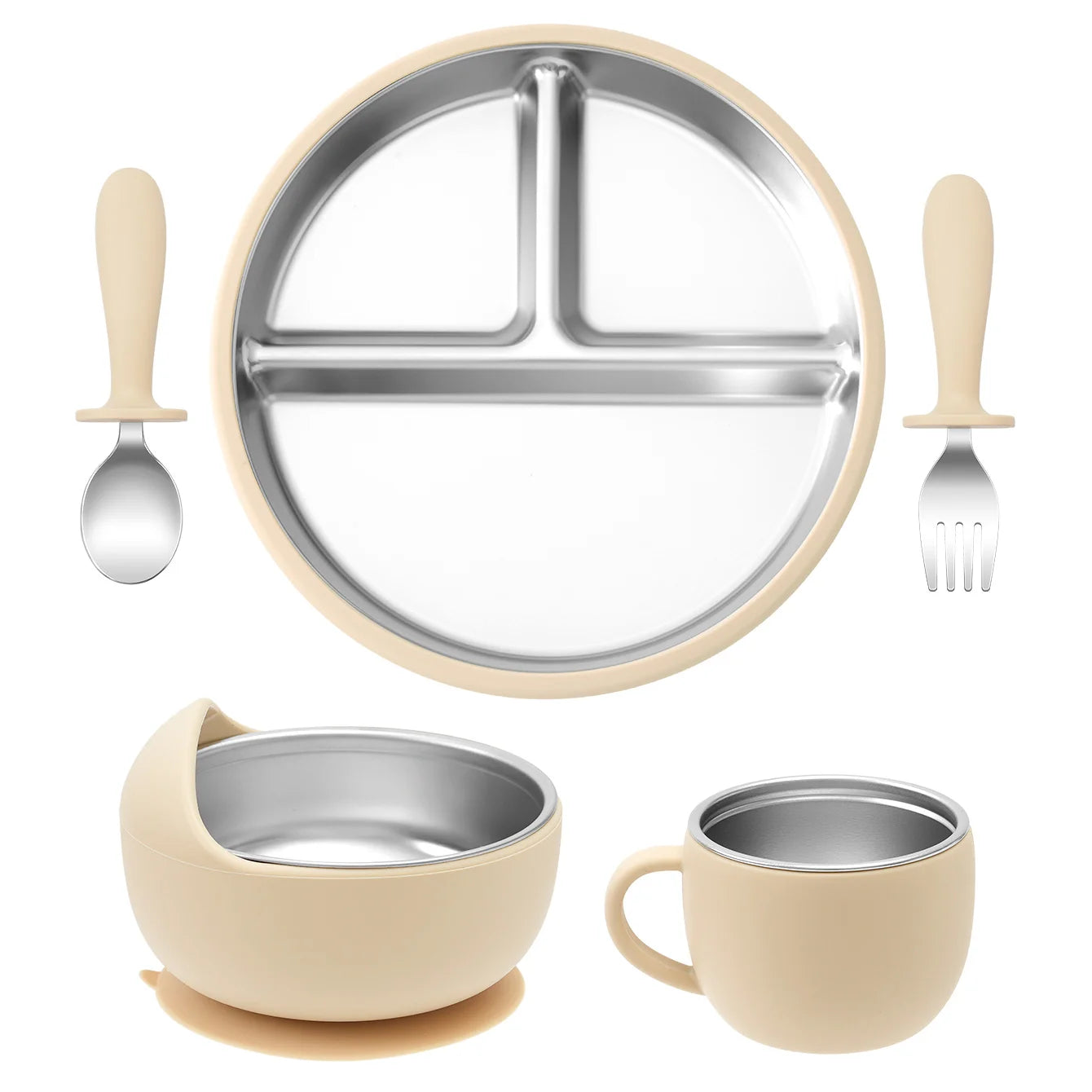 BPA Free Baby Dinner Set – Detachable Plate, Bowl, Cup & Cutlery