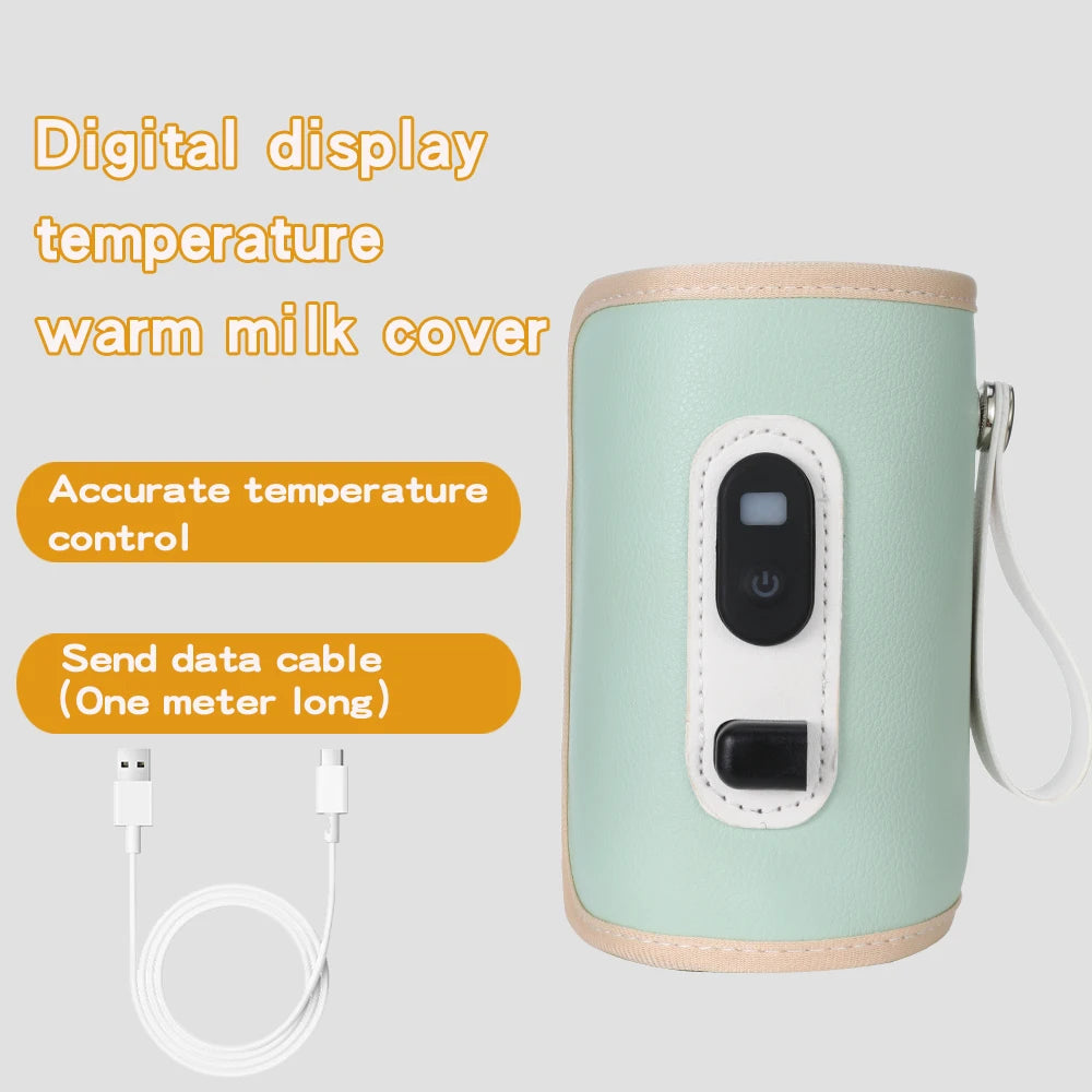 USB Baby Milk Bottle Thermal Bag Universal Digital Display Nursing Bottle Heater Portable Baby Milk Heat Keeper for Traveling