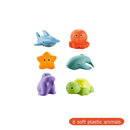 Baby Bath Swimming Pool Paddle Toys Waterproof Bathtub Colorful Toys Cartoon Shark Net Catch Fish Delight Toys Summer Dabble Toy