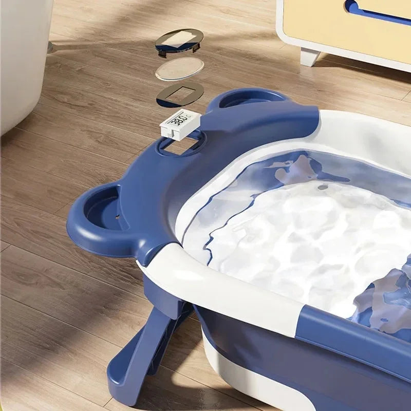 Baby Smart Temperature Sensing Tub Foldable Children's Bathtub Household Newborn Baby Bathtub Sit And Lie Baby Bathtub