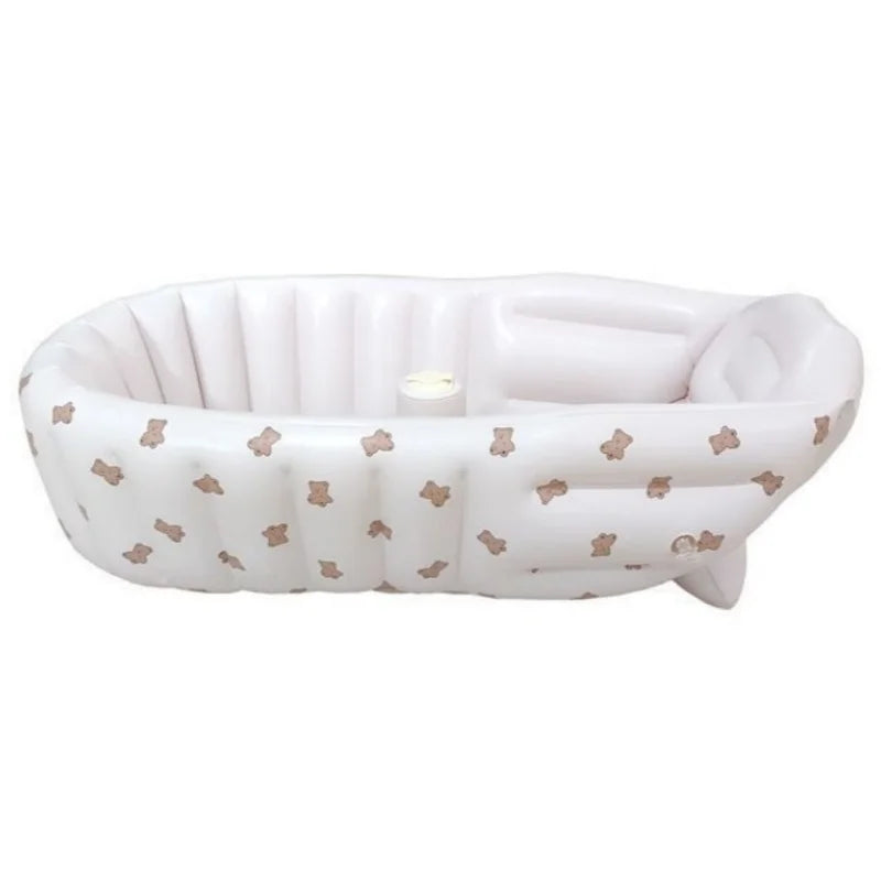 Baby PVC inflatable bathtub/Love Bear foldable bathtub Children automatically press inflatable bath basin