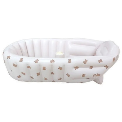 Baby PVC inflatable bathtub/Love Bear foldable bathtub Children automatically press inflatable bath basin