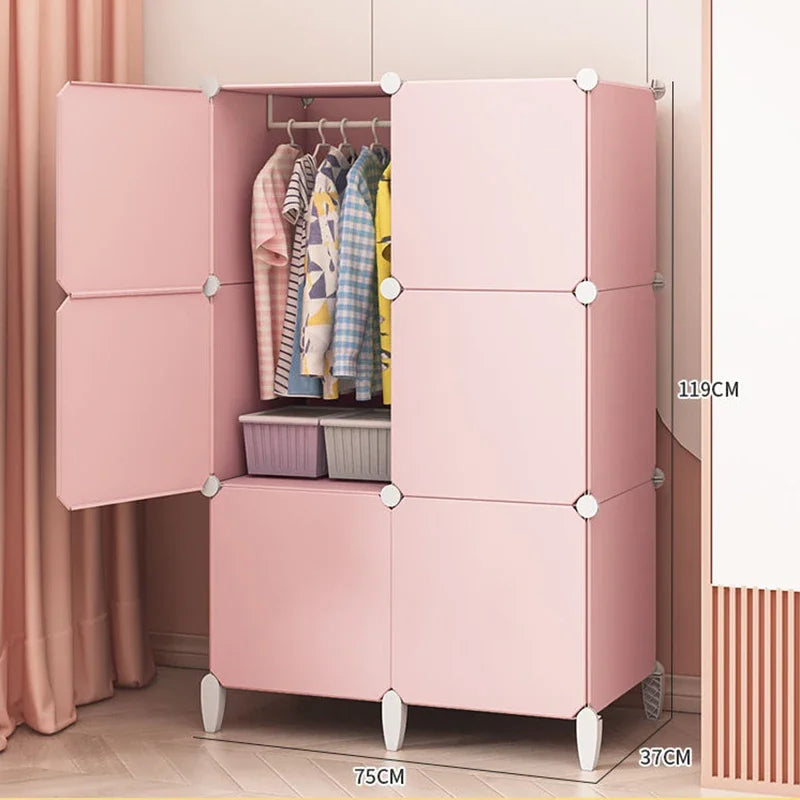 Modular Minimalist Wardrobe Space Saving Fabric Display Nordic Modern Wardrobe Living Room Baby Plastic Ropero Salon Furniture