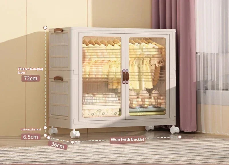 Baby’s Bedroom Closets Wardrobe Clothes Folding Bins Transparent Visual Cabinets Stable Load-bearing Clothes Organizer Rack