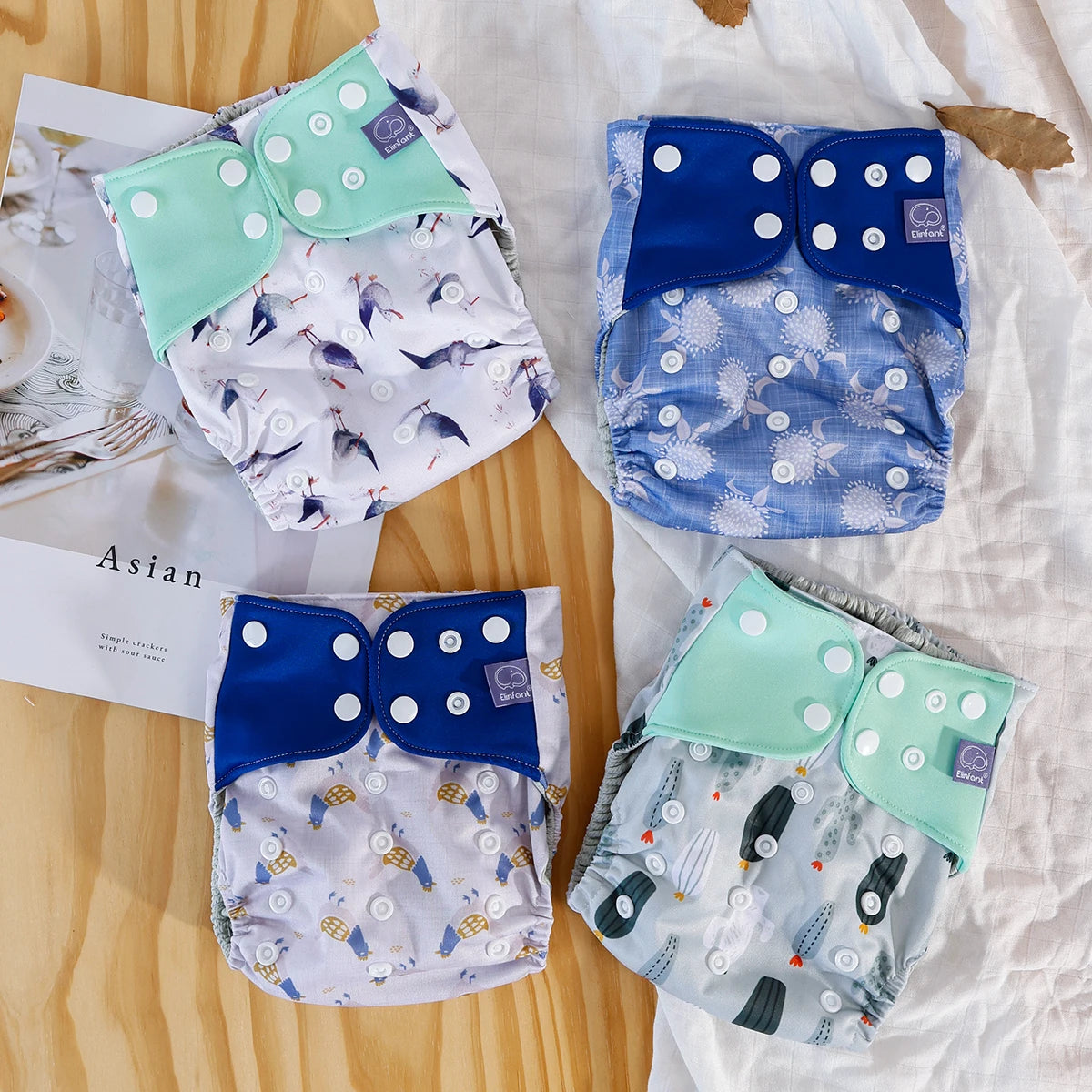4Pcs Washable Baby Cloth Diapers