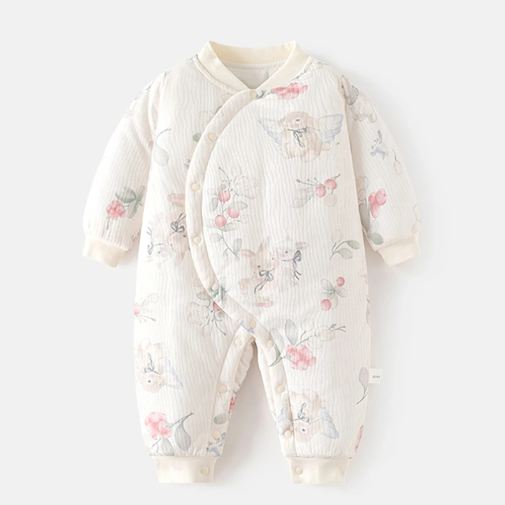 Newborn Winter Clothes Quilted Thicken Warm Christmas Baby Girl Romper 1st Birthday Baby Jumpsuit For Boys