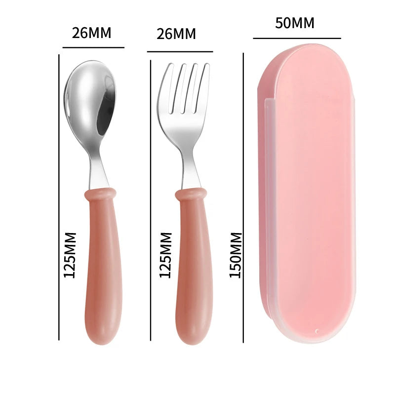 Baby Feeding Essentials – Cute Doll Design Stainless Steel Cutlery
