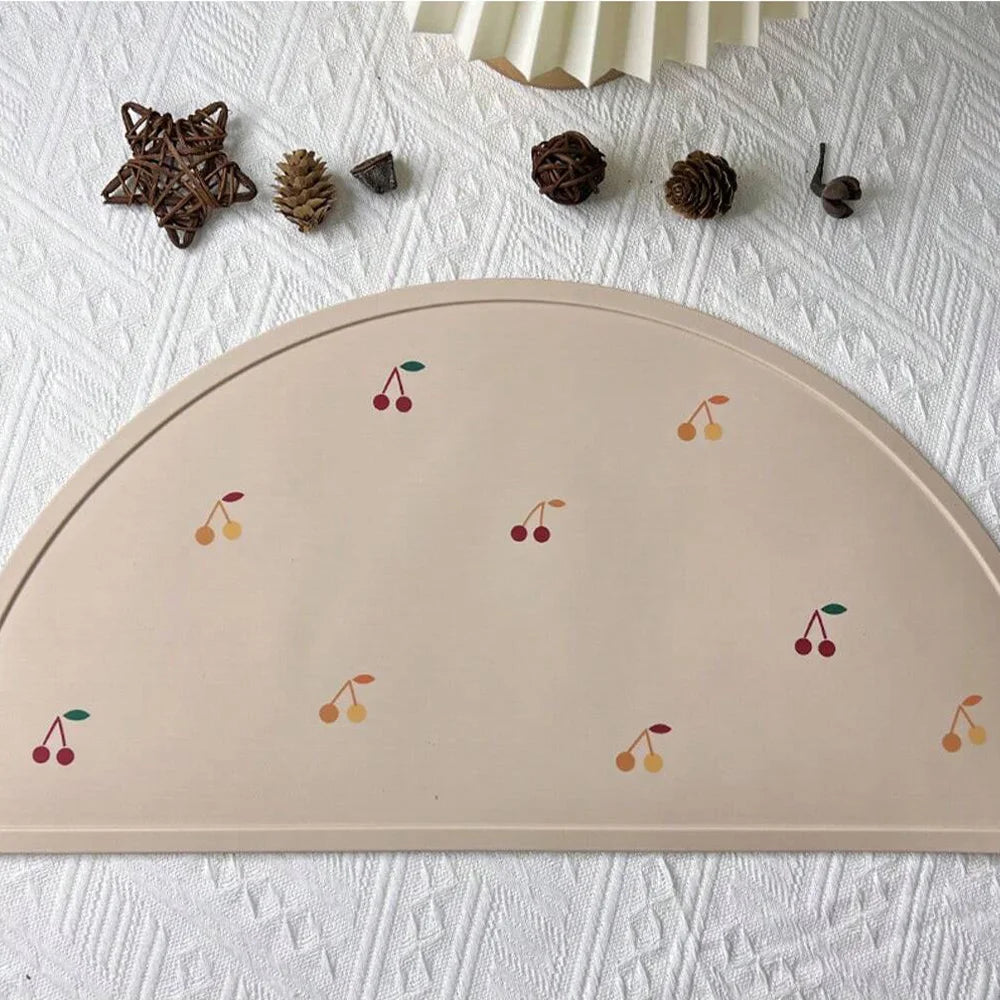 1PCS Silicone Printing Placemat, Baby Cartoon Placemat, Non-slip Insulated Kitchen Table Mat, Easy To Clean and Foldable