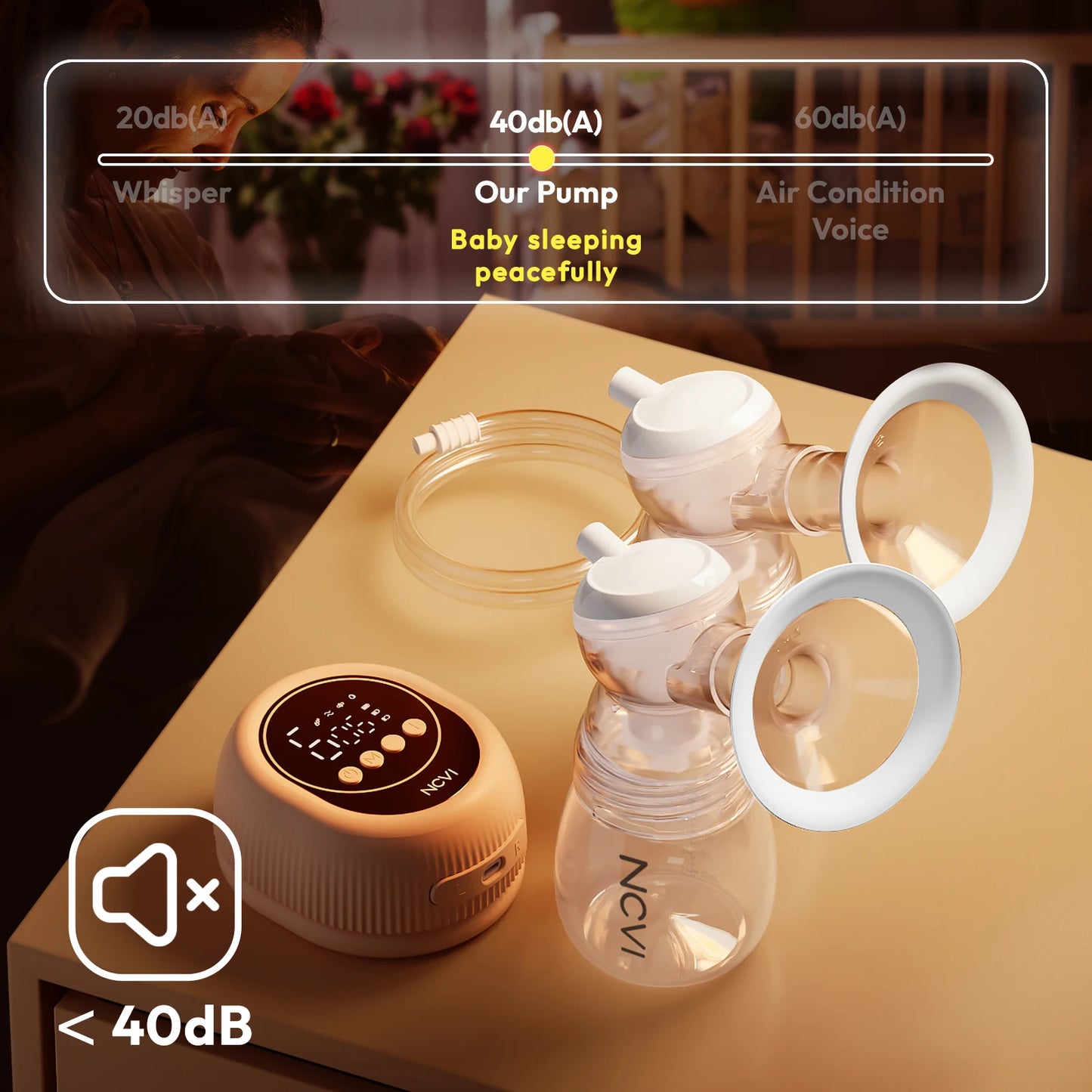 NCVI Double Electric Breast Mlik Pump, 4 Modes 9 Levels